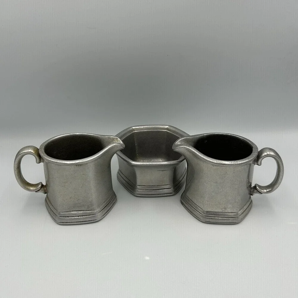 Wilton Columbia Vintage Pewter Creamer And‎ Sugar Bowl